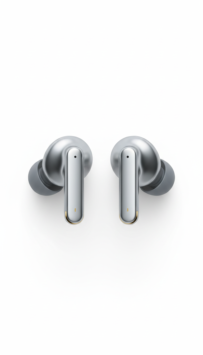 Platinum Silver Wireless Earbuds